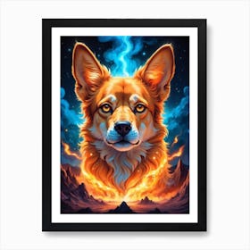 Fire Corgi Art Print