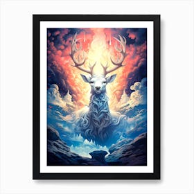 Deer In The Sky 2 Art Print