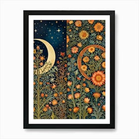 William Morris Moon And Flowers 34 Art Print