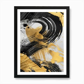 Abstract Gold And Black Painting 30 Art Print