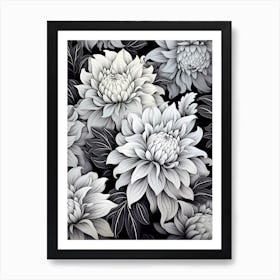 Dalmatian Flowers Art Print