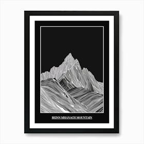 Beinn Mhanach Mountain Line Drawing 3 Poster Art Print