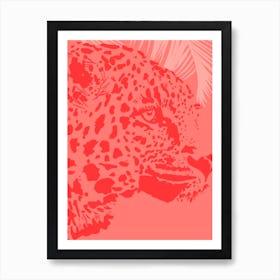 Cheetah Head Coral Art Print