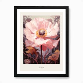 Floral Illustration Poppy 4 Poster Art Print