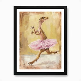 Dinosaur Lizard In A Tutu 3 Art Print