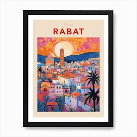 Rabat Morocco Fauvist Travel Poster Art Print