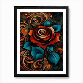 Abstract Rose Painting Art Print