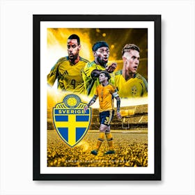 Sweden Football Poster Art Print
