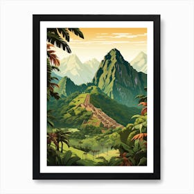 Machu Picchu Peru 1 Vintage Travel Illustration Art Print