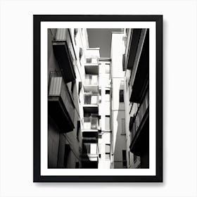 Malaga, Spain, Black And White Photography 1 Art Print