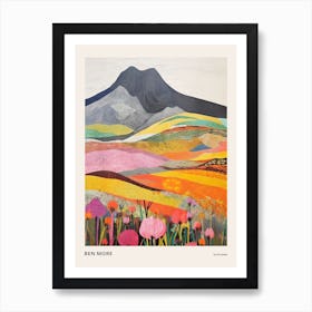 Ben More Scotland 2 Colourful Mountain Illustration Poster Art Print