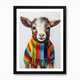 Baby Animal Wearing Sweater Goat 2 Art Print