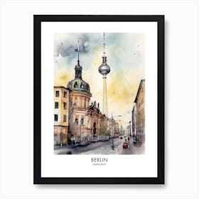 Berlin Germany Watercolour Travel Poster 1 Art Print