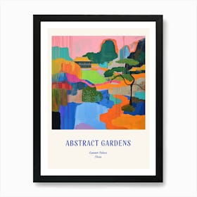 Colourful Gardens Summer Palace China 4 Blue Poster Art Print