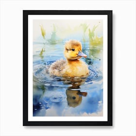 Duckling Splashing Around 5 Art Print