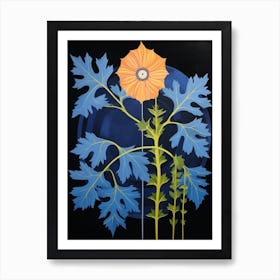 Delphinium 3 Hilma Af Klint Inspired Flower Illustration Art Print