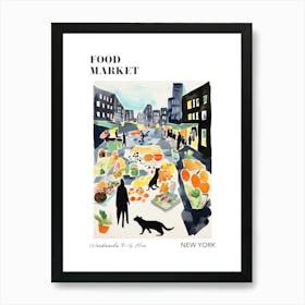 The Food Market In New York 3 Illustration Poster Art Print