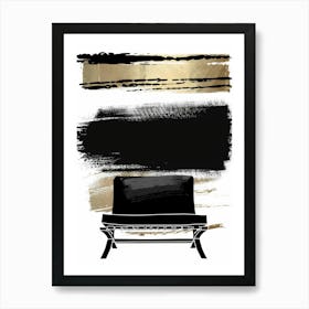 Black And Gold Couch Art Print