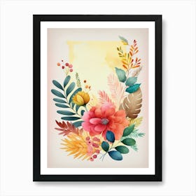 Watercolor Floral Background 1 Art Print