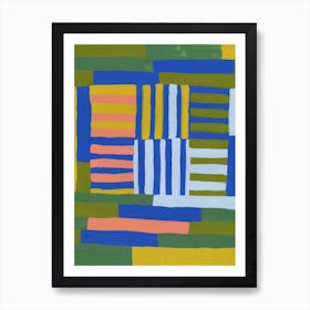 Painted Color Block Grid In Multi Art Print