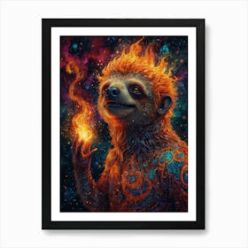 Fire Sloth 2 Art Print