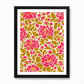 Magnolia Floral Print Warm Tones1 Flower Art Print