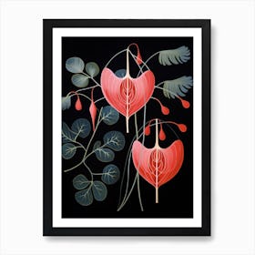 Bleeding Heart Dicentra 3 Hilma Af Klint Inspired Flower Illustration Art Print