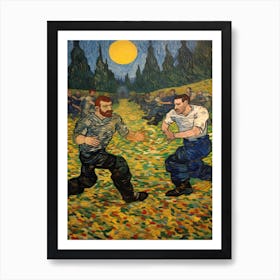 American Football In The Style Of Vang Gogh 4 Art Print