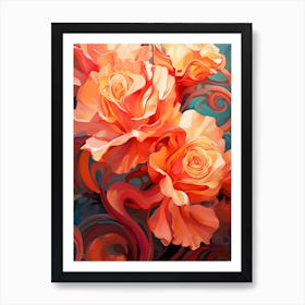 Nouveau Roses Art Print