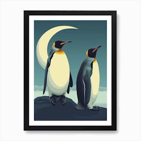King Penguin Half Moon Island Minimalist Illustration 4 Art Print