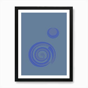 Spiral Swirl in Blue Art Print