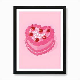 Heart Shaped Cake Art Print