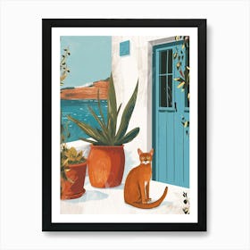 Abyssinian Cat Storybook Illustration 3 Art Print