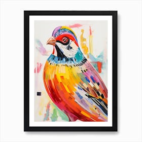 Colourful Bird Painting Partridge 3 Art Print