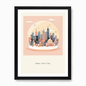 New York City Usa 4 Snowglobe Poster Art Print