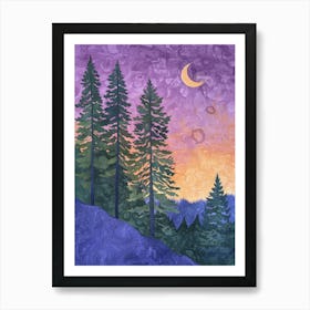 Sunset In The Pines Art Print