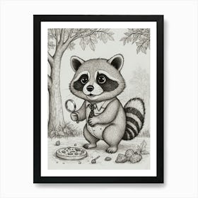 Raccoon With Pizza Art Print