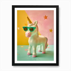 Pastel Toy Unicorn With Sunglasses 2 Art Print