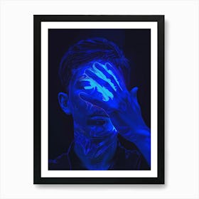 Man Holding His Hand Over His Face Art Print