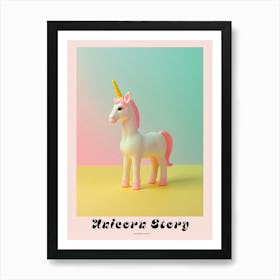 Pastel Toy Unicorn Portrait 4 Poster Art Print