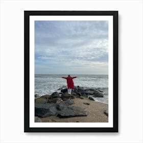 Woman On The Beach Art Print