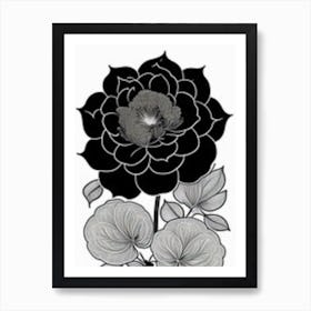 Black And White Flower 2 Art Print