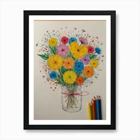 Dandelion Bouquet 1 Art Print