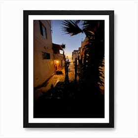 Street Scene At Dusk Art Print