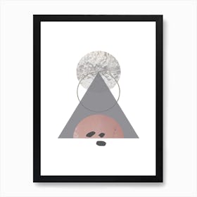 Triangle Peach Sand and Glass Abstract Art Print