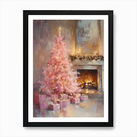 Pink Christmas Tree 5 Art Print