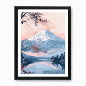 Mount Fuji Japan 2 Retro Illustration Art Print