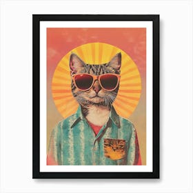 Vintage Retro Poster Cool Cat 15 Art Print