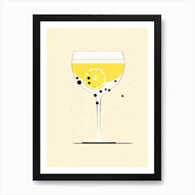 Mid Century Modern French 75 Martini Floral Infusion Cocktail 3 Art Print