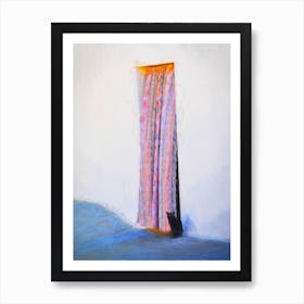 The Cat And The Curtain Art Print